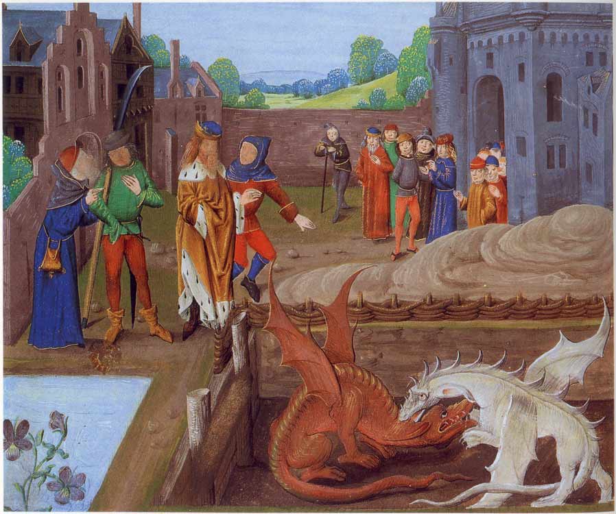 Merlin show Vertigern dragons under his castle